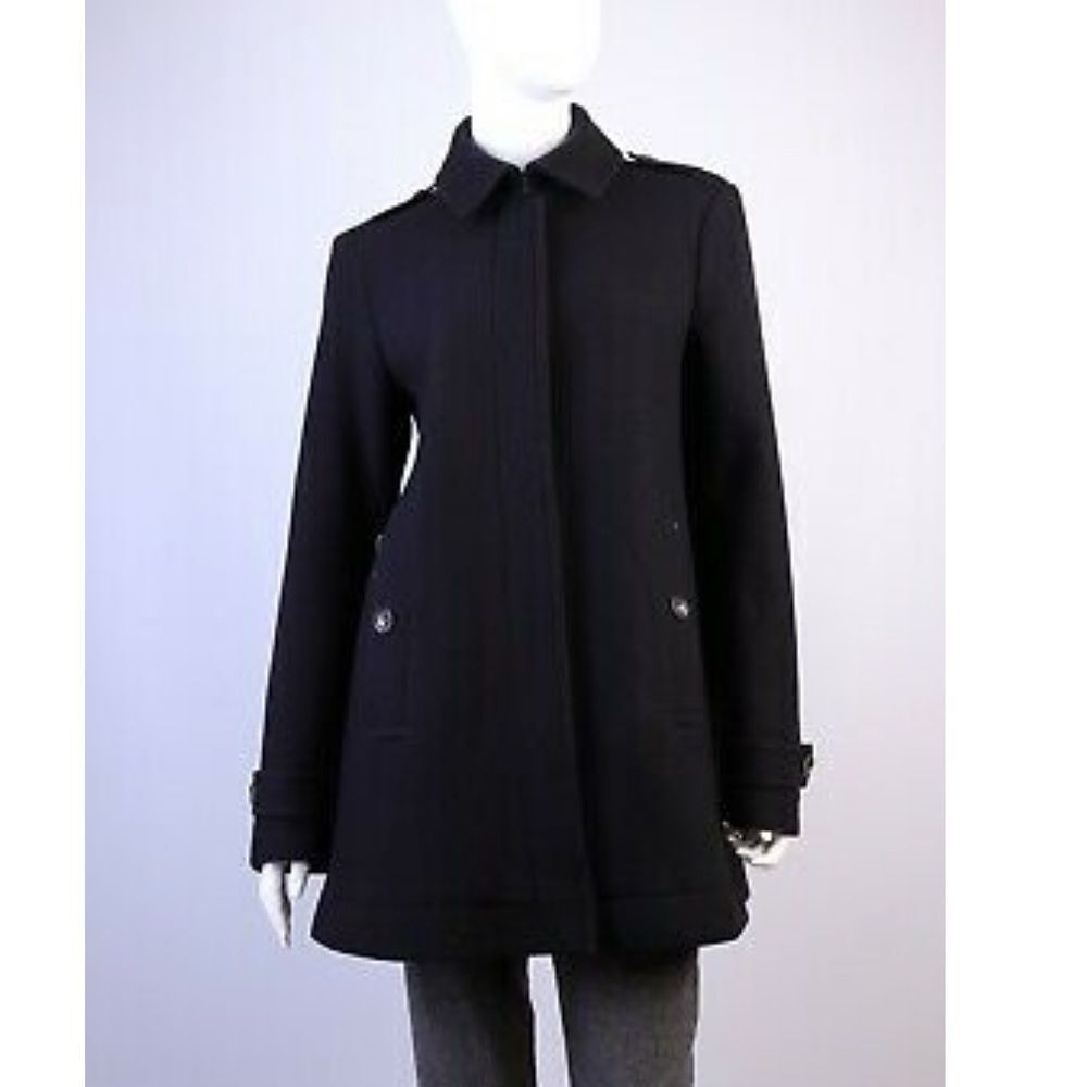 Burberry Black Wool Coat Size 4